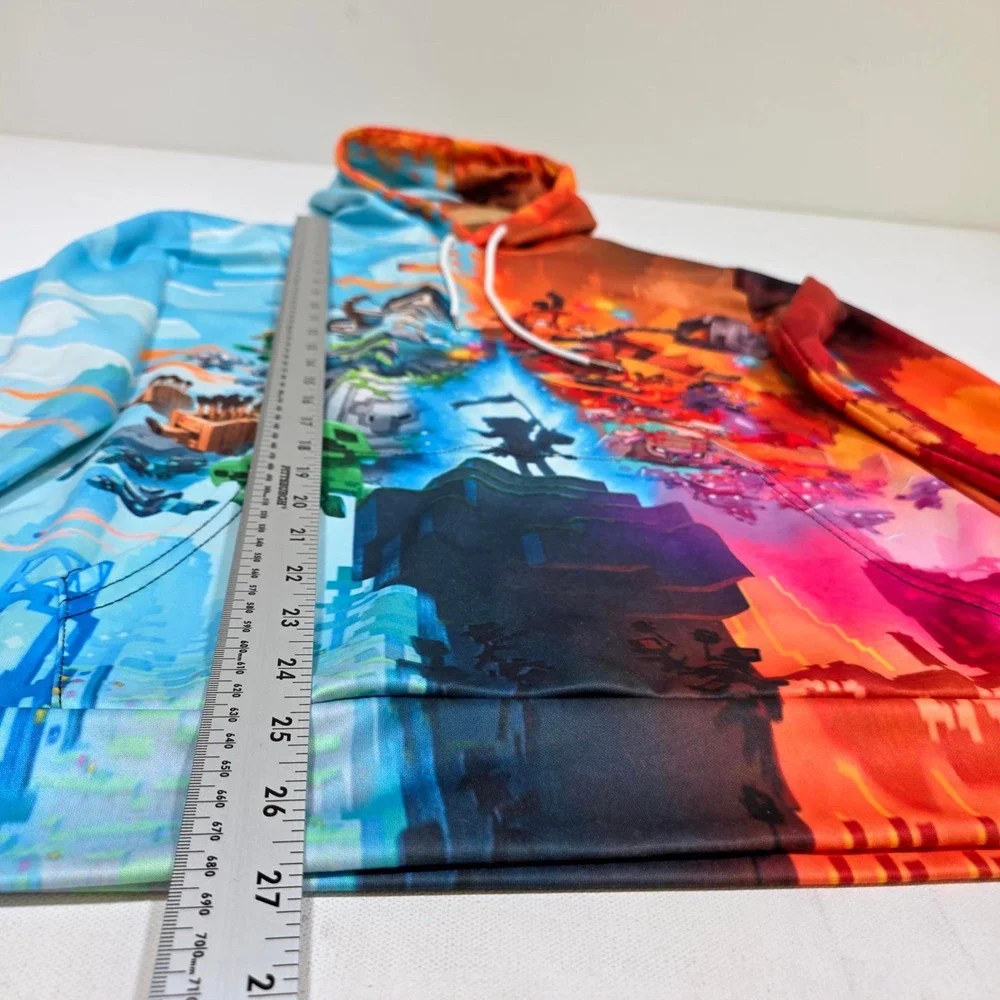 Minecraft Dungeons Hoodie Youth XL Multicolor All Over Print Graphic Sweatshirt
